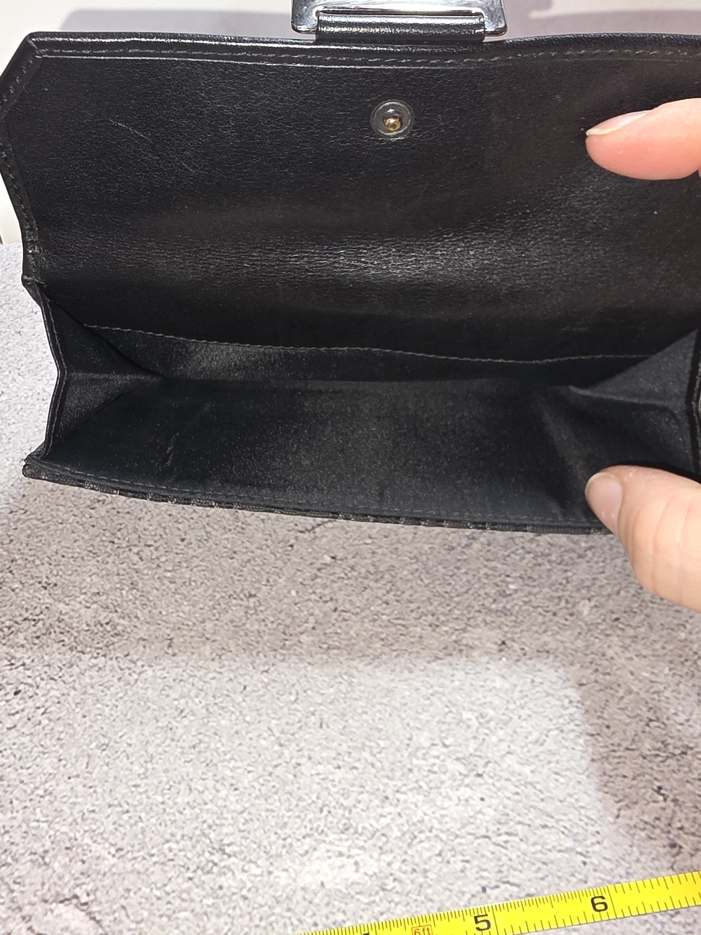 Dior Black Logo Jacquard Continental Wallet with Silver Hardware - Picture 7 of 17